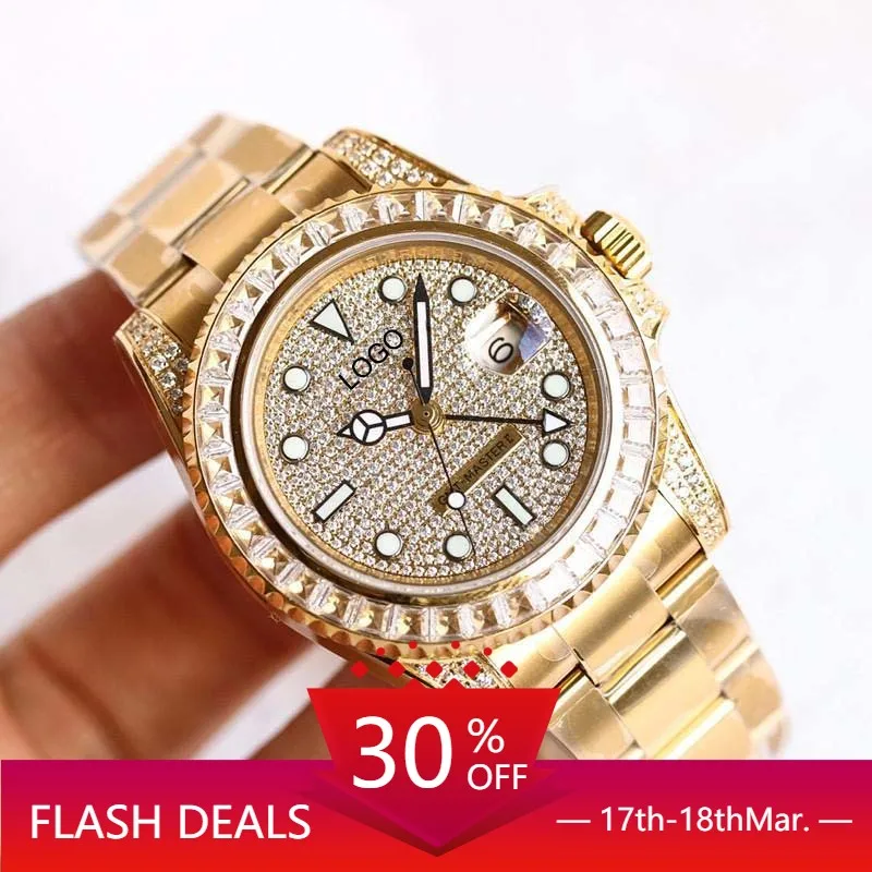 

N AAA Luxury Designer Watches Rolexable Watch 2836 Movement Movement Automatic dual time zone 40mm High-end Men Watch