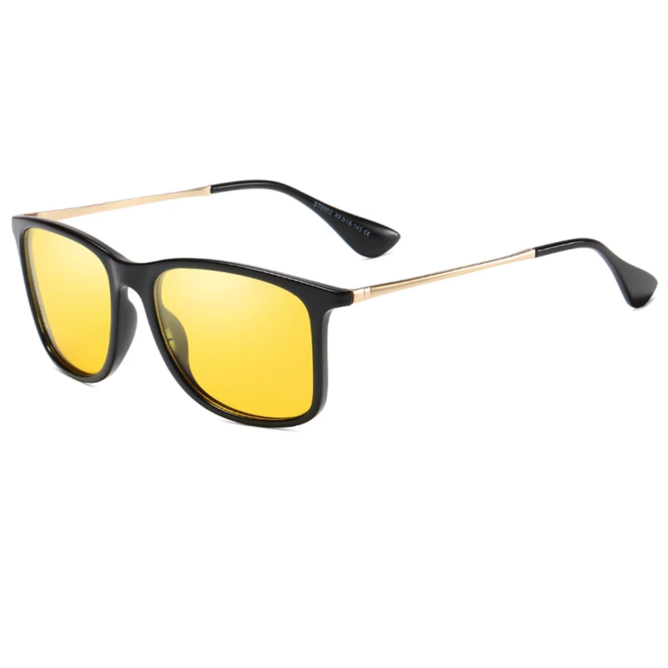 ELITERA фирменный дизайн поляризованные солнцезащитные очки для мужчин и женщин для вождения квадратный Стиль Солнцезащитные очки Мужские UV400 - Цвет линз: black yellow