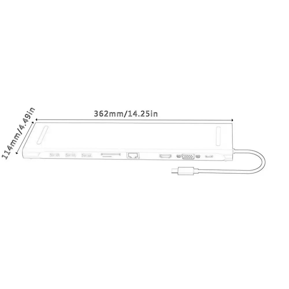 10 в 1 мульти USB C концентратор Naar HDMI VGA USB аудио адаптер для MacBook type C концентратор док-станция для ноутбука
