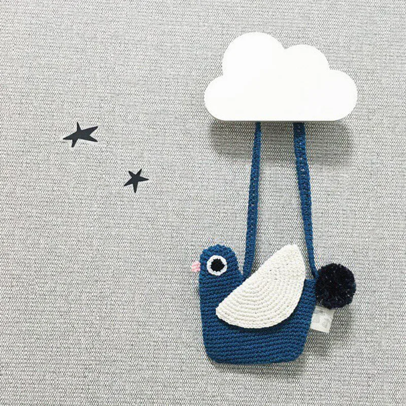 Скандинавские настенные крючки для одежды облака кактус дизайн Детская Наклейка на стену в комнату украшение вешалка для одежды