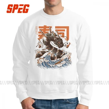 

Men Great Sushi Dragon Harajuku Hoodies Funny Sweatshirt Pure Cotton New Arrival Pullovers Tops