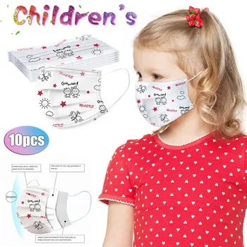 

Fast Delivery 10/20/50/100PC Kids Scarf Face Mask Mascarilla 2020 Children Disposable Print Face Mask Industrial 3Ply Ear Loop