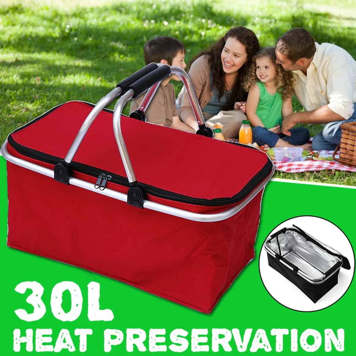 Thermos Insulated Cool Bag Box Picnic Camping Food Drink Cooling Storage 30 Litr 