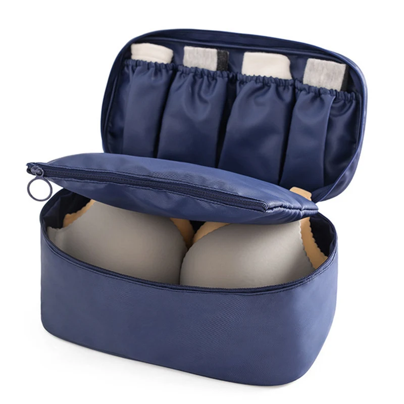 Navy Высокое качество, сумка для хранения нижнего белья, бюстгальтеров, косметичка, водонепроницаемая саржевая коробка для хранения бюстгальтеров и шорт, Женский чехол для косметики - Цвет: Navy
