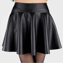 Женские юбки из искусственной кожи с высокой талией, мини-юбки, вечерние, повседневные, плиссированные, свинг-юбки