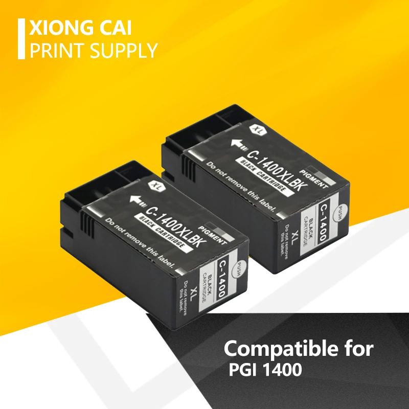 

Черные картриджи XiongCai совместимые с принтерами Canon PGI 1400 MAXIFY MB2040 MB2340 MB2140 MB2740, PGI1400 XL, 2 шт.