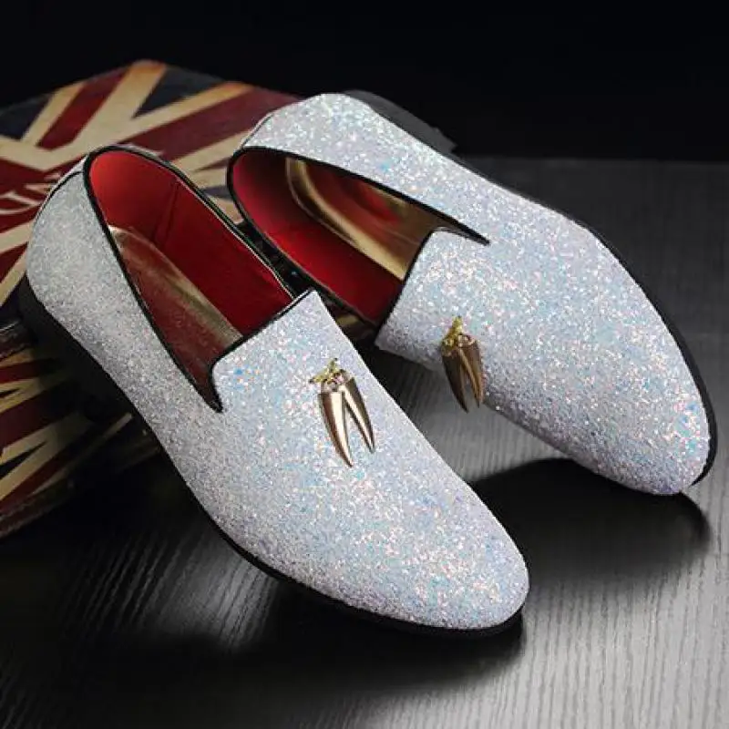 mens sequin loafers