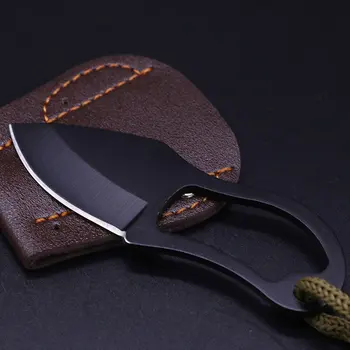 

Outdoor Camping Hiking EDC Tool Mini Small Straight Knife Self-defense Mountaineering Buckle Knife