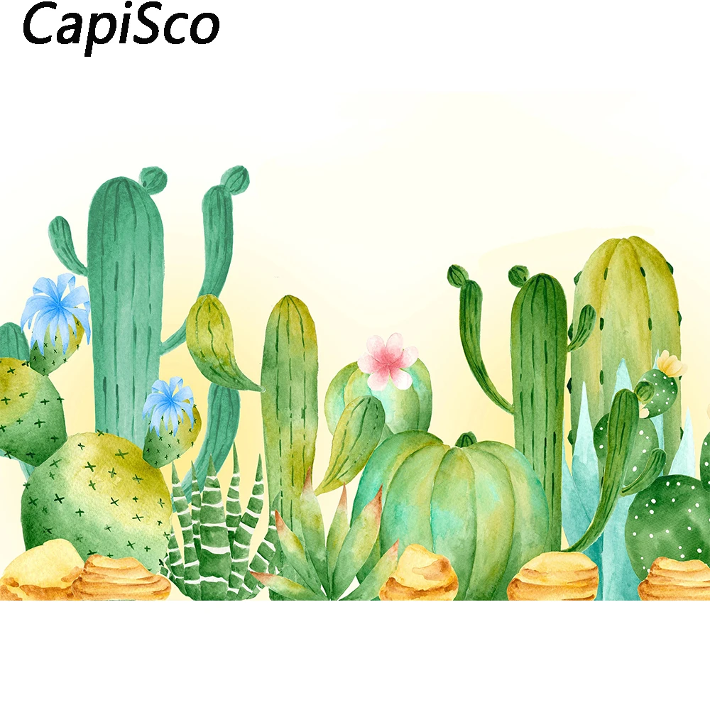 

Фон для фотосъемки с изображением кактуса, цветов, праздника, детского дня рождения, свадебный фон, Мексиканский реквизит для фотостудии