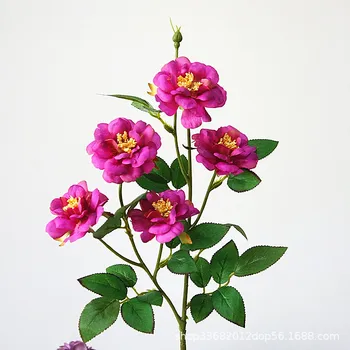 

5 Heads Rose European Silk Artificial Peony Flowers for Home Wedding Party Decor Fake Flower Wall Decoration