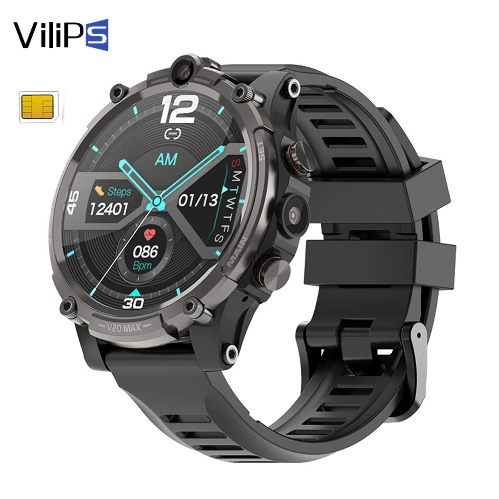 Vilips 4G Android  SmartWatch 930Mah Battery 1.6inch GPS Smartwatch  Android Camera GPS WIFI Smart Watch