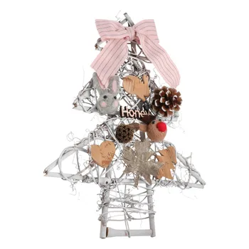 

Creative Christmas Rattan Tree Decor Wall Showcase Decorative Wreath (Rabbit)