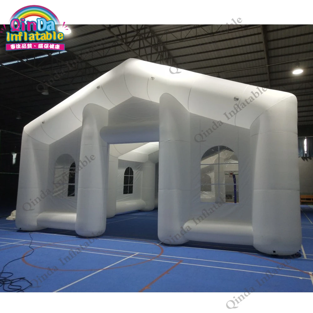 Outdoor Commercial Inflatable Cube Party Tent,duarble Customized Inflatable Oxford Cloth Tent With Led Light 2