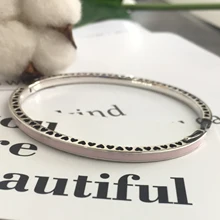 925 пробы Серебряный классический браслет розовое излучающее сердце женский шарм мода DIY Ювелирные изделия торговля