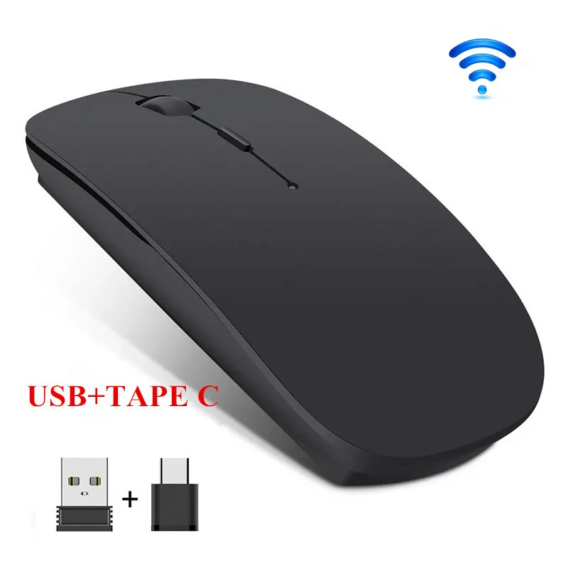Ratón inalámbrico PC silenciosa Mouse recargable Mouse 2,4G USB TAPE-C los ratones ópticos para PC portátil Tablet teléfono inteligente