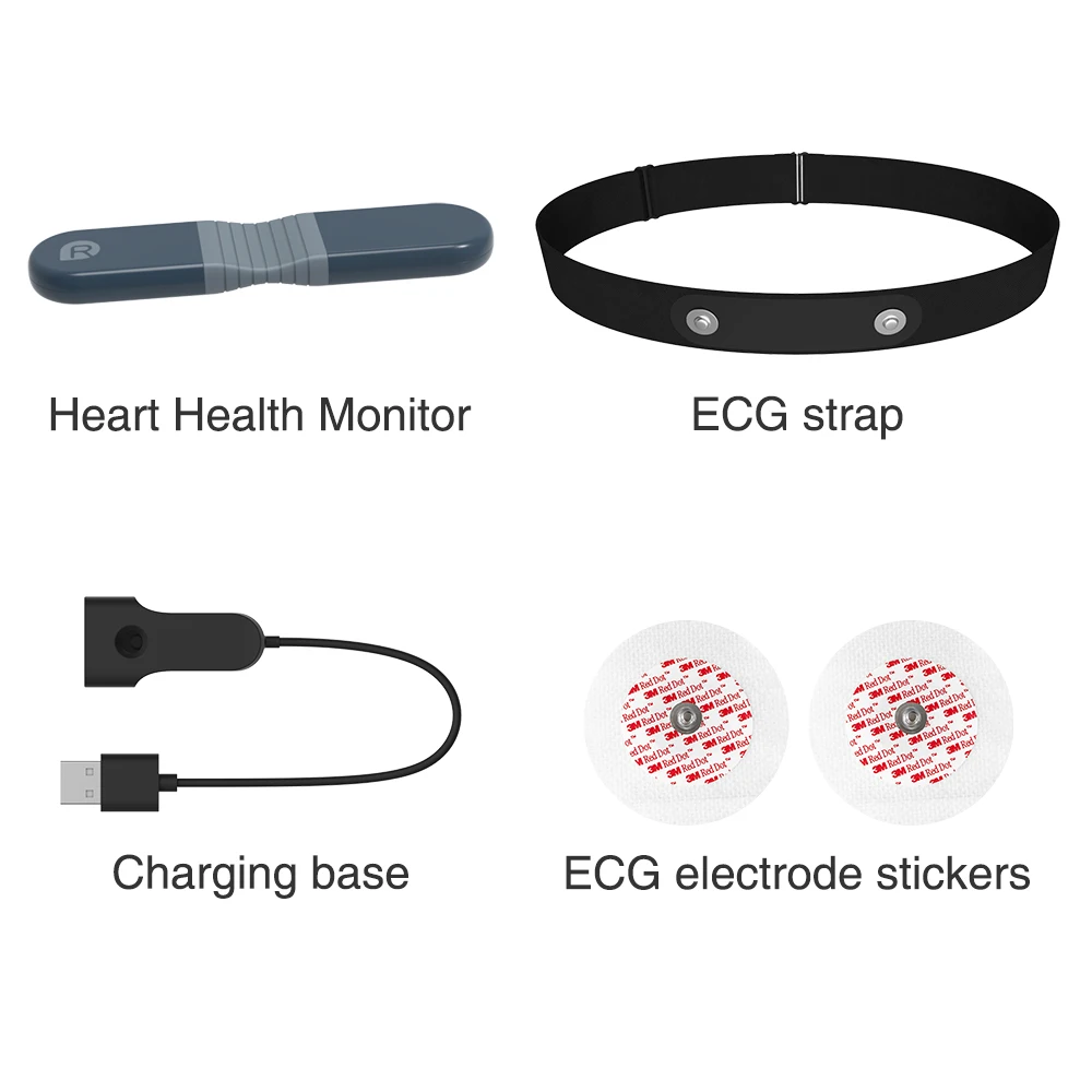 24-Hour ECG Monitor With AI Analysis, Continuous ECG/EKG