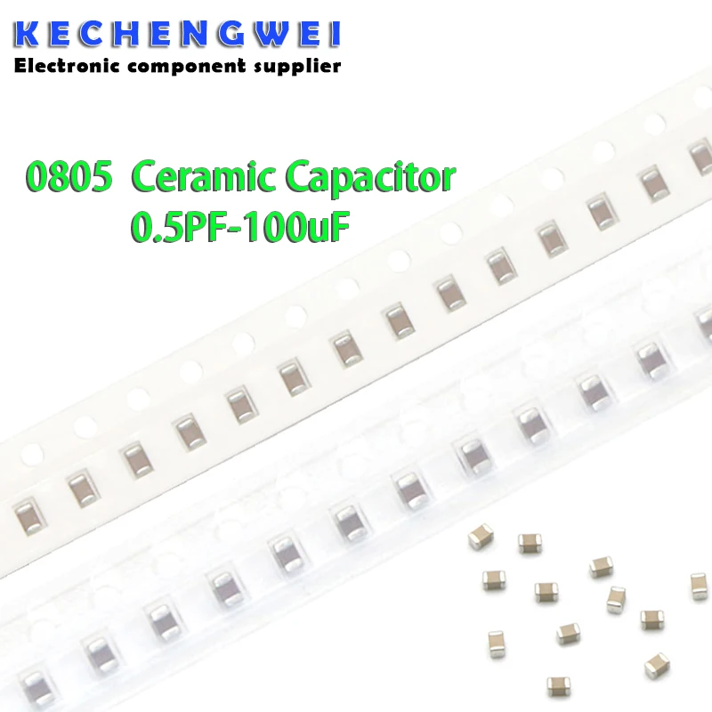 100nF X7R Error 10% 50V 0805 0.1UF 104 1pF ~ 47uF SMD Thick Film Chip Multilayer Ceramic Capacitor 100pcs