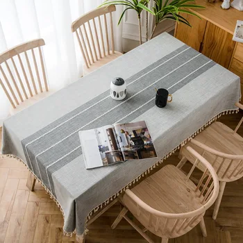 

Tablecloth Nordic Table Mat Linen Tassel Dustproof Washable Table Mat Rectangular Wedding Coffee Table Tablecloth