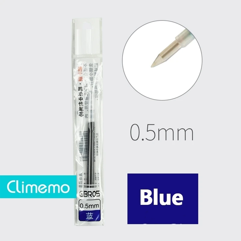 Climemo гелевые ручки для школы, офисные принадлежности, многоцветный пресс-тип, милые канцелярские принадлежности для студентов, 0,5 мм, пишущая шариковая ручка - Цвет: 1Pcs Blue refill