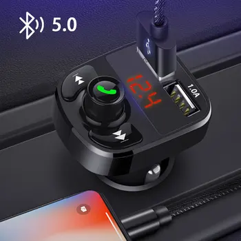 

3.1a Car Mp3 Player Bluetooth 5.0 Kit Music Playe Fm Transmitter Modulator With App Dual Usb Car Charger