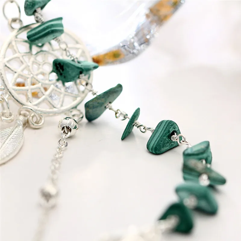 Double Layer Dreamcatcher Pendant Anklet For Woman New Geometric Bracelet Charm Anklets Jewelry Summer Party Gift