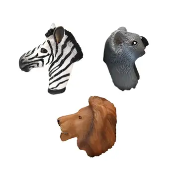 

3Pcs 3D Animal Rings Adorable Finger Ring Personality Jewelry Accessory (Koala Zebra Lion)