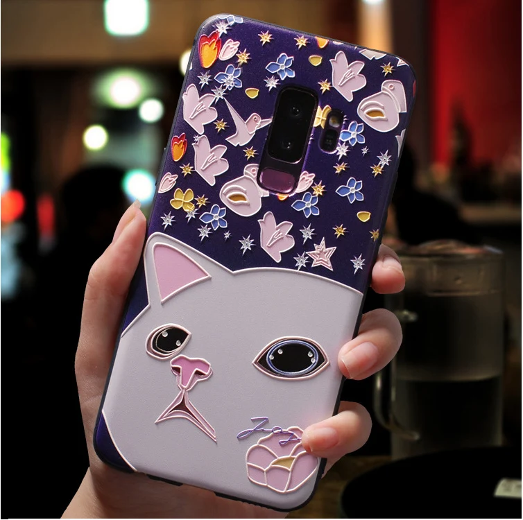 Floral Relief Soft Silicone Back Cover - Elegant Protective Phone Case