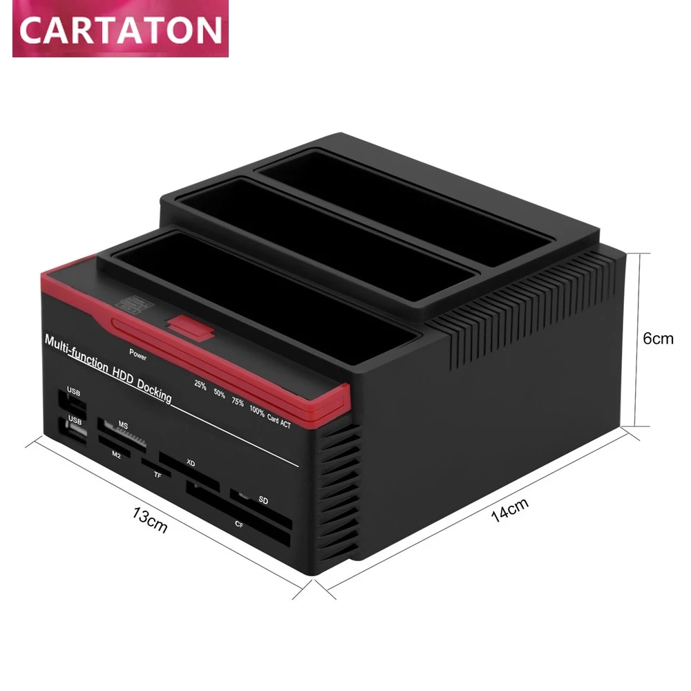 In 1 Sata Hdd Docking Station ALL Docking Multi Function USB 3.0 All with Card Reader Plastic Stock ROHS FCC Ce card reader
