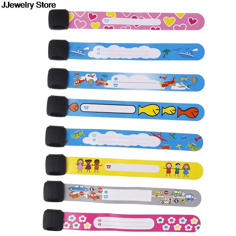 4PCS Adjustable Waterproof Wrist Strap Children Travel Outdoor Anti-lost Wristband Safety Recognition Bracelet For Kids Random anti lost wristband