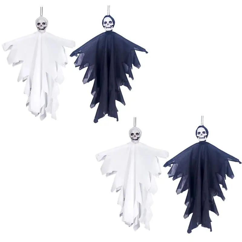 4pcs Halloween Hanging Unique Lightweight Mini Cloth Skull Design for Party Decoration Halloween