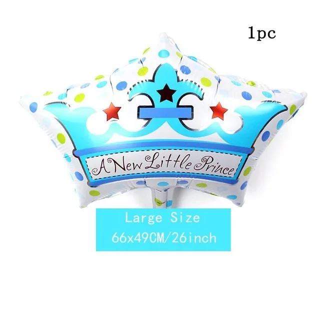 blue dot crown 1 шт. на широкую ногу 39 дюймов Золотая Корона Фольга воздушные шары «Prince» и «Princess Baby Shower 20 1st на день рождения coroa вечерние украшения для взрослых globos - Цвет: blue dot crown