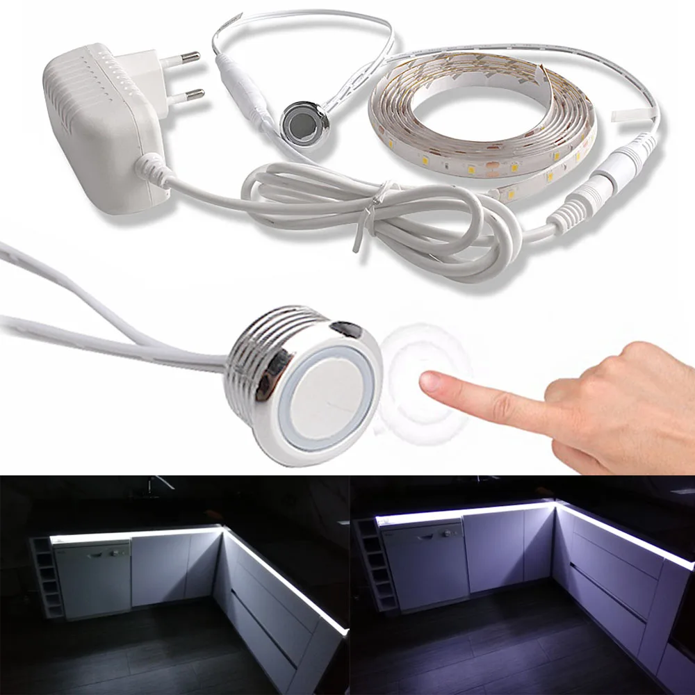 Touch Switch Sensor LED Strip light 1M 2M 3M 4M 5M Dimmable Flexible Neon Strip Kitchen lighting LED Backlight Diode Tape 12V|LED Strips| - AliExpress