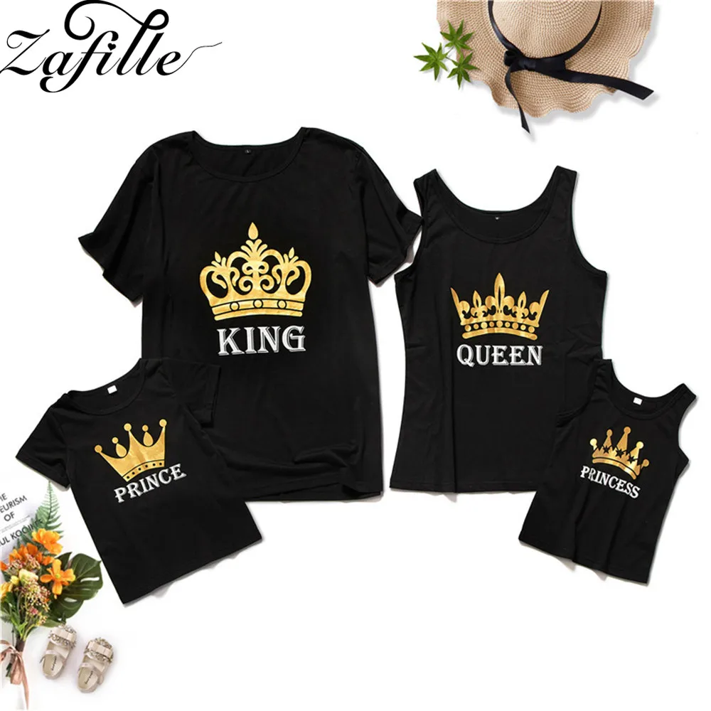 

ZAFILLE Family Matching Clothes Crown Series Black Family Look Mommy and me clothes Dad and son matching Clothes Matching Tops