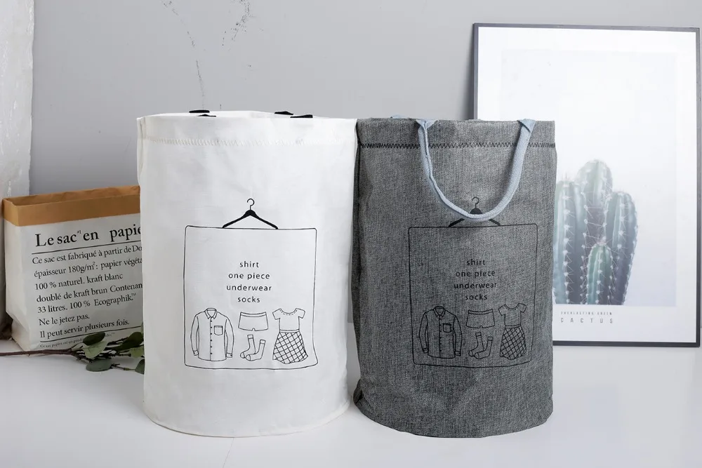 Laundry Basket Picnic Basket Stand Toy Storage Box Bag Cotton Washing Dirty Clothes  Basket Organizer Bin Handle 4050 (5)