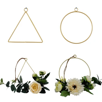 

DIY Iron Ring Flower Rack Artificial Plant Christmas Garland Flowers Garland Hoop DIY Wedding / Party / Home Decor