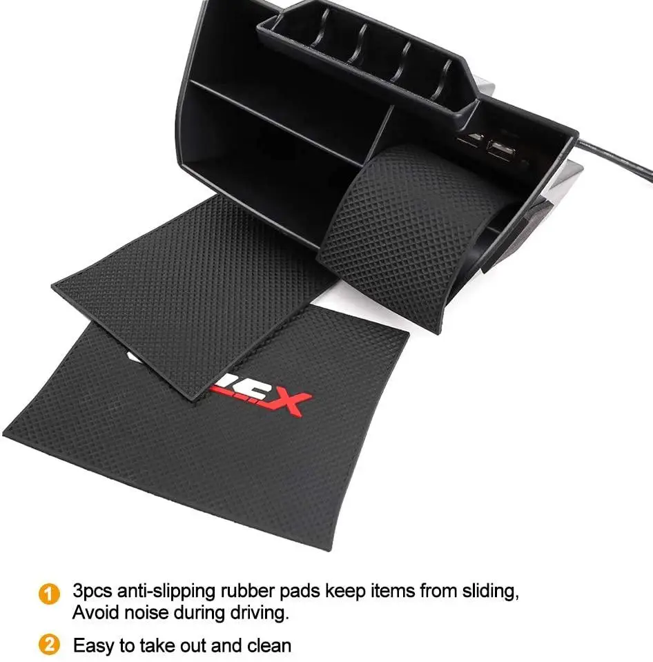 중앙 콘솔 보관함 동전 트레이 카드 케이스, USB 연장 케이블 포함, 혼다 시빅 세단 2016-2020, 10  세대-Freehip.co.kr