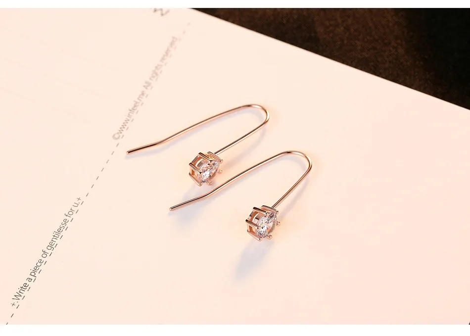 

S925 sterling silver zircon ladies boutique simple earrings LBL05