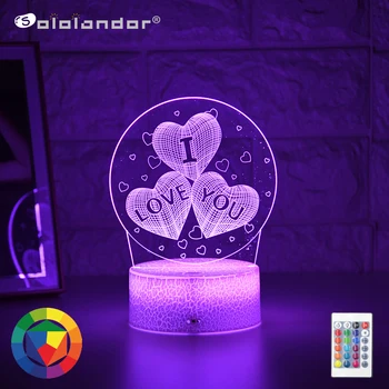 

Newest Kid Light Night 3D LED Night Light Creative Table Bedside Lamp Romantic I love you light Kids Gril Home Decoration Gift