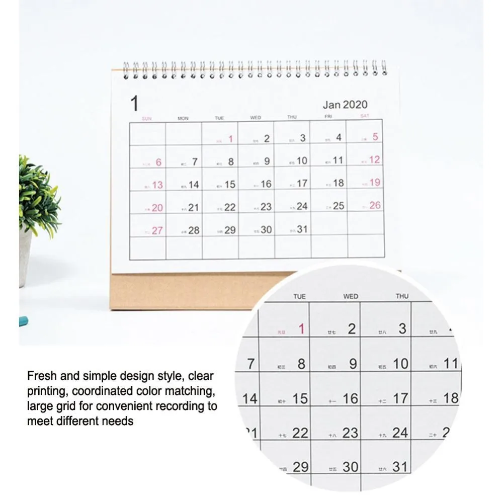 Настольный настенный календарь, Ежемесячный план, ежедневное расписание, кавайный планировщик, школьные принадлежности