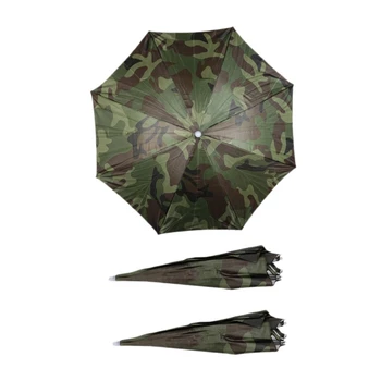 

3Pcs Sun Umbrella Hat Outdoor Golf Fishing Camping Headwear Head Hat Cap Camouflage Head Umbrella