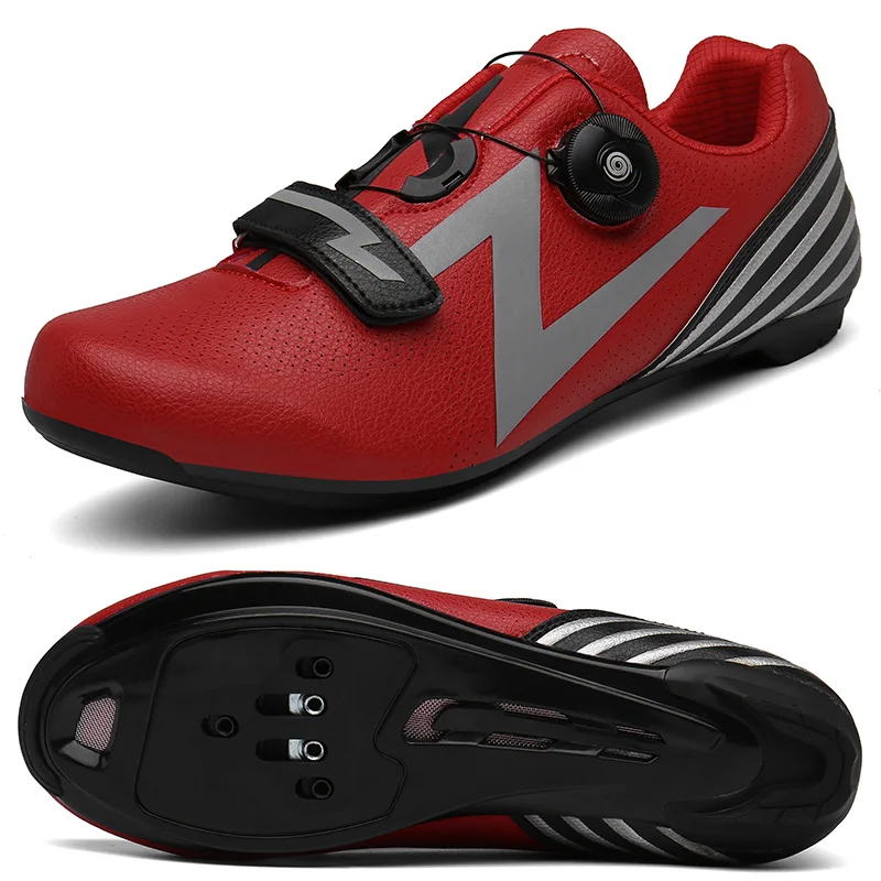 Bicycle Shoes Men Road Cycling Shoes Mountain Bike Shoes Sapatilha Ciclismo MTB Mountain Cycle Sneaker Triathlon Racing Shoes - Цвет: XR-024-red