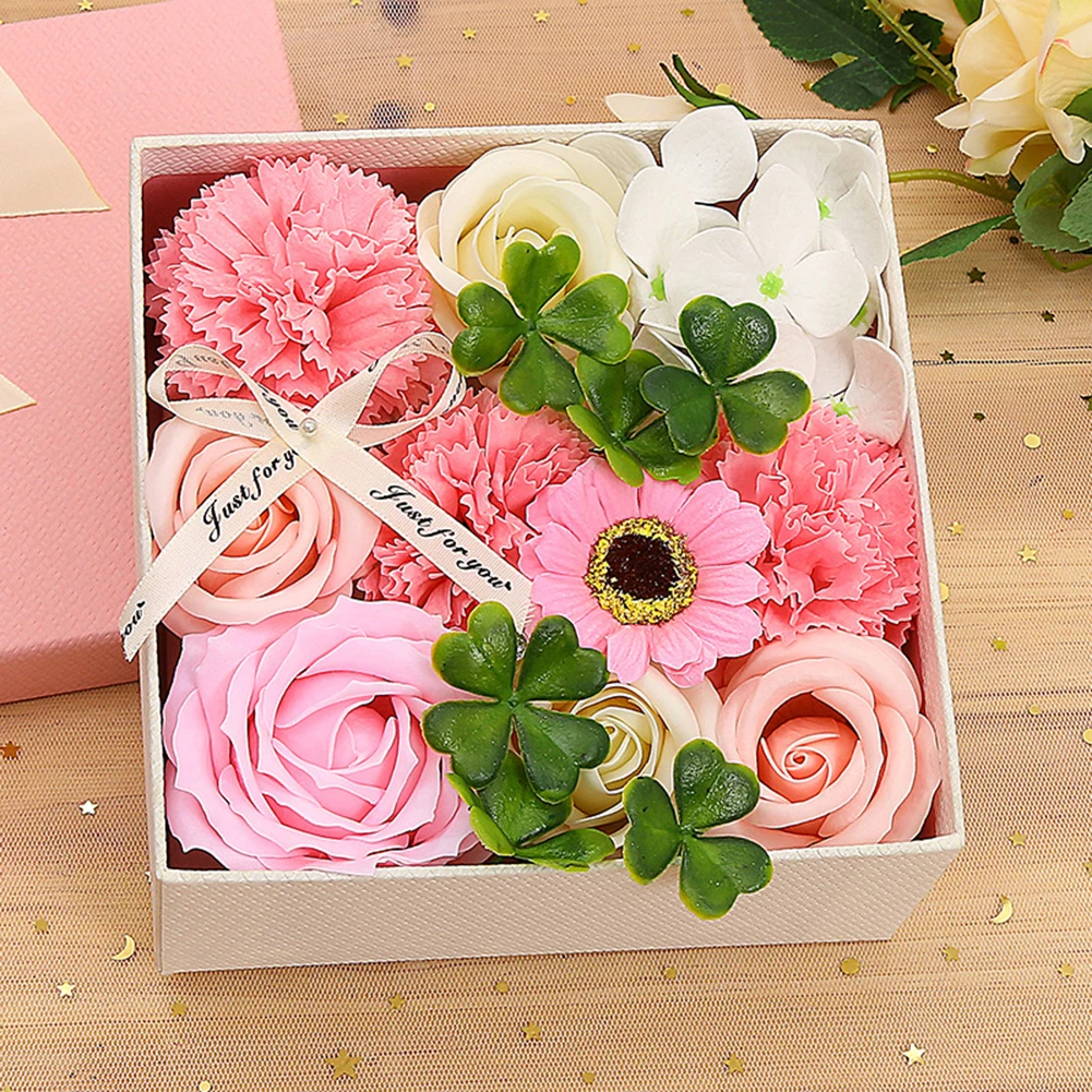 Цвет розы мыло цветок подарочная коробка никогда не Увядшие Искусственные розы цветок на День Матери День Святого Валентина подарок на день рождения на годовщину - Цвет: Оранжевый