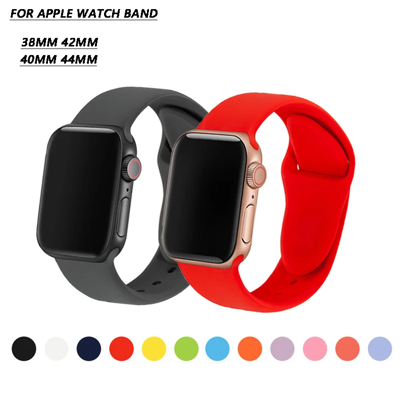 

Soft Silicone Breathable loop Strap For apple watch bands 40mm 44mm Series 5/4/3/2/1 sports Bracelet For iwatch bands 38mm 42mm