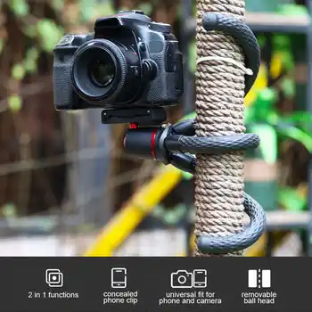 

Ulanzi MT-11 Flexible Octopus Tripod Stand 1/4 Inch Screw 2-in-1 Design Adjustment Ballhead for Smartphone DSLR SLR Camera