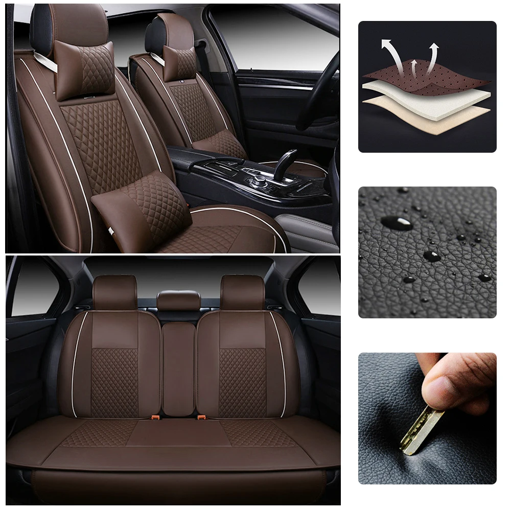 セールスストア レザーカーシートカバー Vewキャディ用保護シートカバー モデルナタール用 アンタナ 5 Pu 全天候型防水プロテクター 在庫限定特価 Kingscages Com