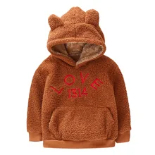 Зимний теплый комбинезон с буквенным принтом для маленьких мальчиков и девочек, куртка с длинными рукавами для маленьких мальчиков и девочек плотное худи, флисовые пальто