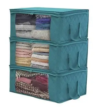

1/3Pcs Clothing Wardrobe Organizer Bag Clothes Blanket Quilt Closet Box Bag Home Foldable Storage Organization Moisture-proof