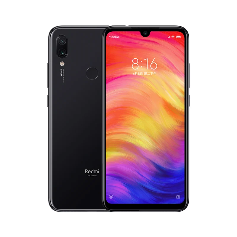 Black Мобильный телефон Xiaomi Redmi Note 7 с глобальной прошивкой, 4 ГБ, 64 ГБ, Note7, 48 МП, две камеры Snapdragon 660, четыре ядра, 6,3 дюйма, 4000 мАч - Color: Black