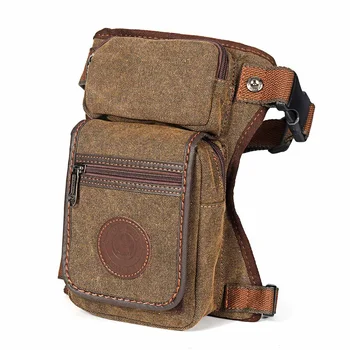 

Men Canvas Drop Leg Bag Waist Bag Fanny Pack Belt Hip Bum Military travel Multi-purpose Motorcycle Messenger Shoulder Bags