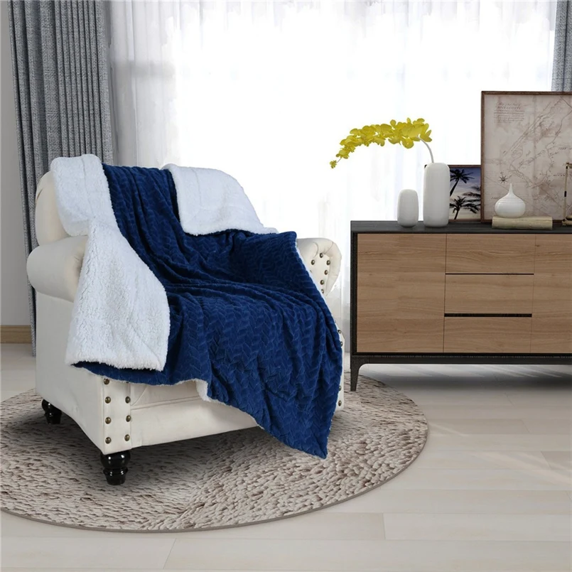 Flannel pattern thick fleece wool composite double leisure blanket cotton carpet on the floor mobile kitchen camping 30N26 (2)